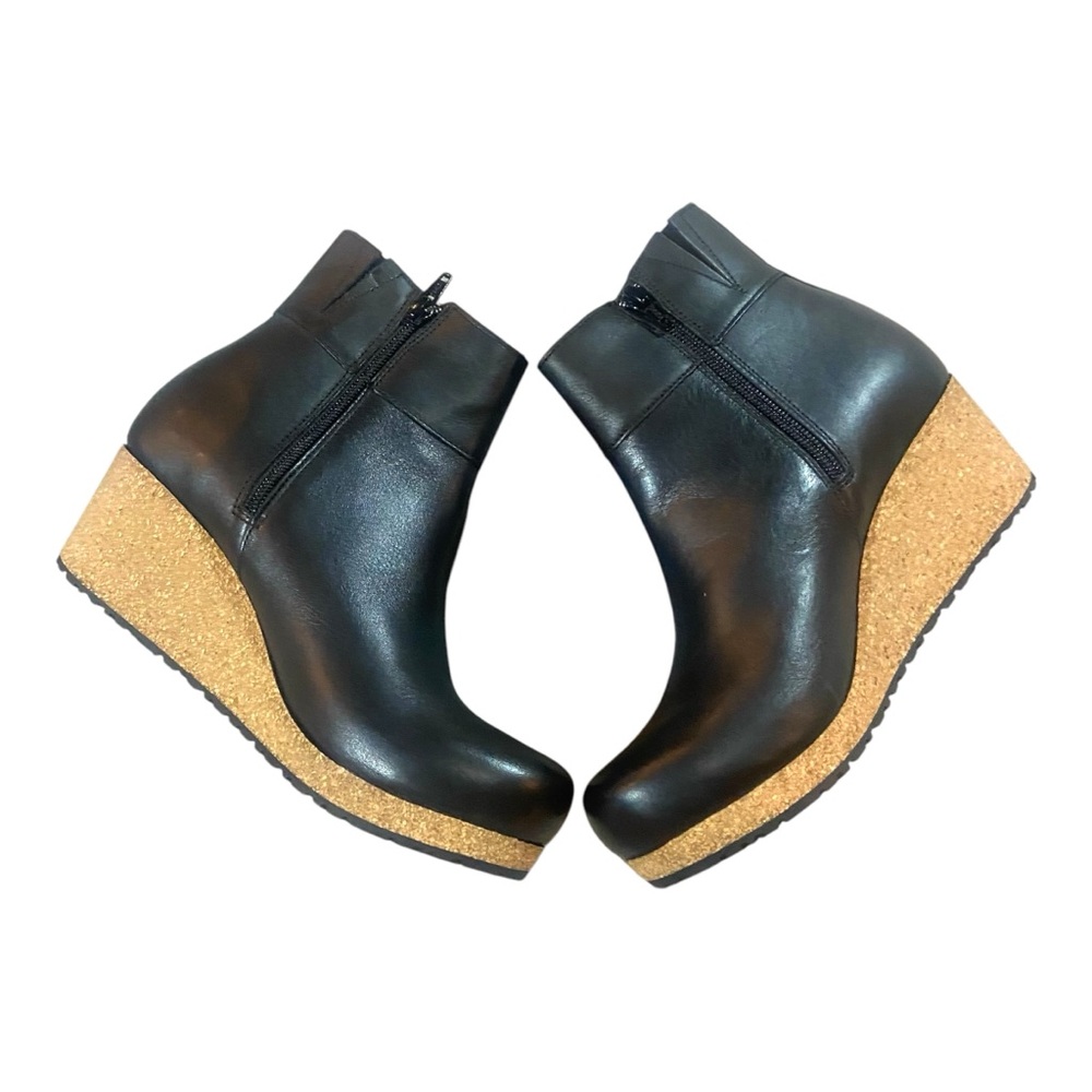 Birkenstock Papillo Ebba Smooth Leather Wedge Platform Booties Sz 39